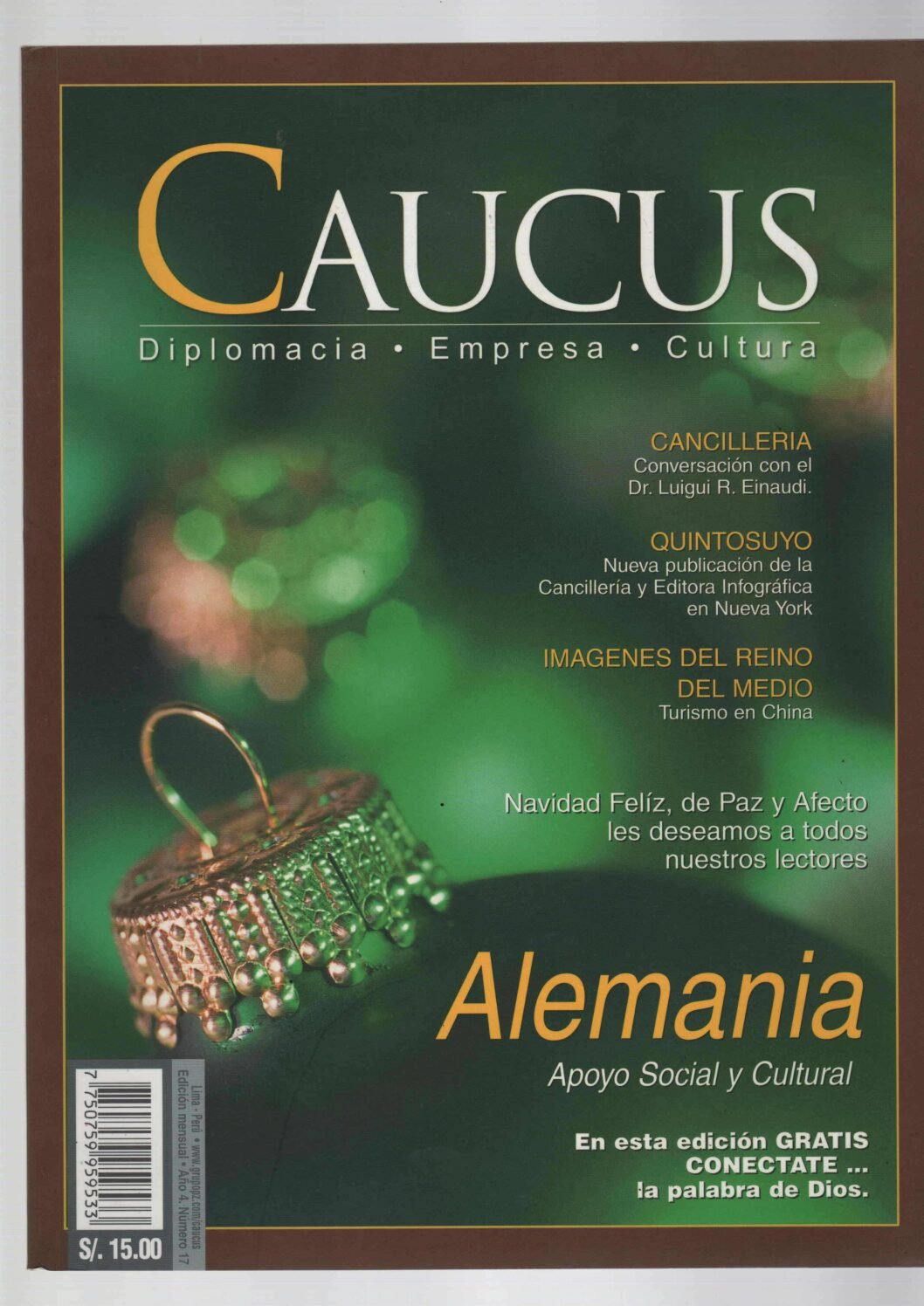 Portada de Caucus mensual · Año 4, N.° 17